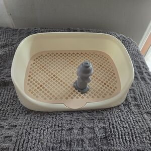 Cream and Tan Dog Litter Box with Sifter